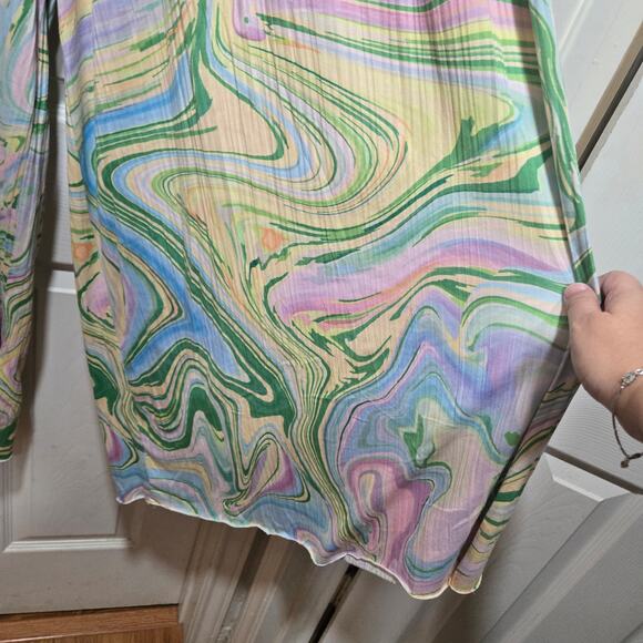 ASTR the Label Marble Swirl Wide Leg Pleated Pants Size M - Picture 4 of 9